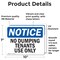 Signmission No Dumping Tenant Use Only, 10 in W x Rectangle, Vinyl Decal OS-2PACK-NS-D-710-L-16078 - alternate 3